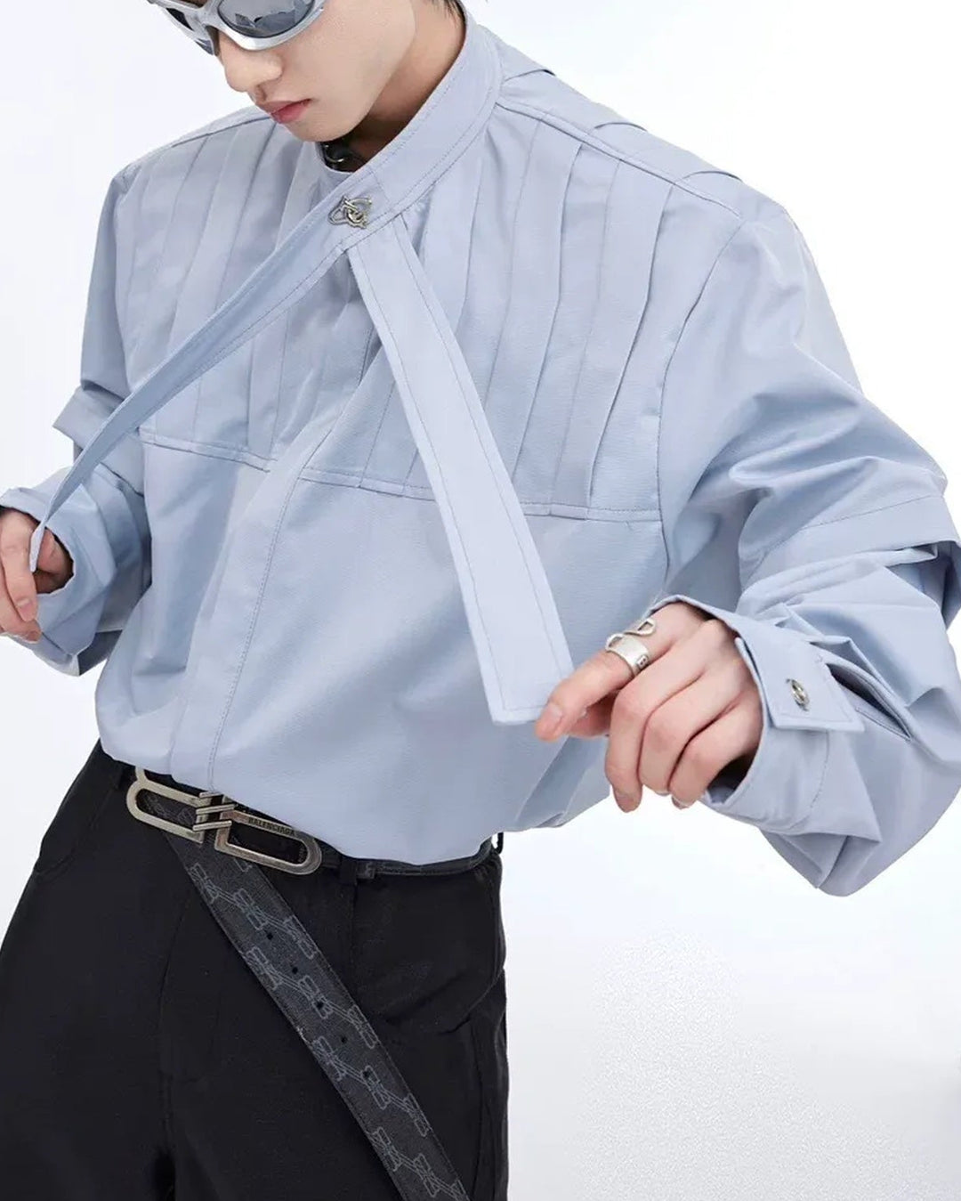 Back view of Bow Tie Layered Shirt