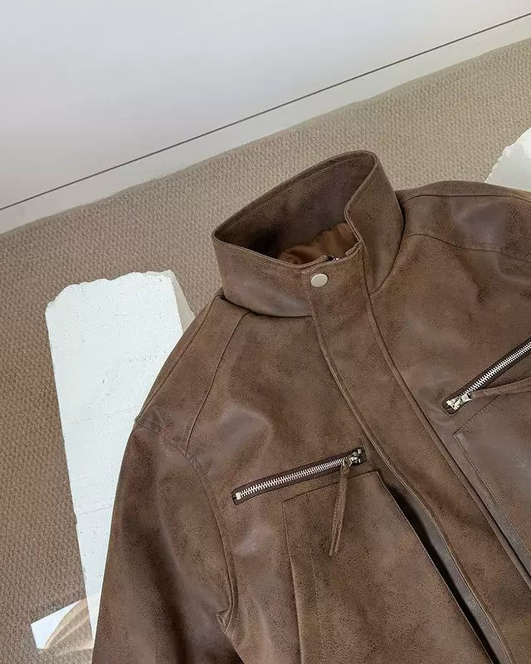 Additional product image of Washed Multi-Zipper Flight Jacket