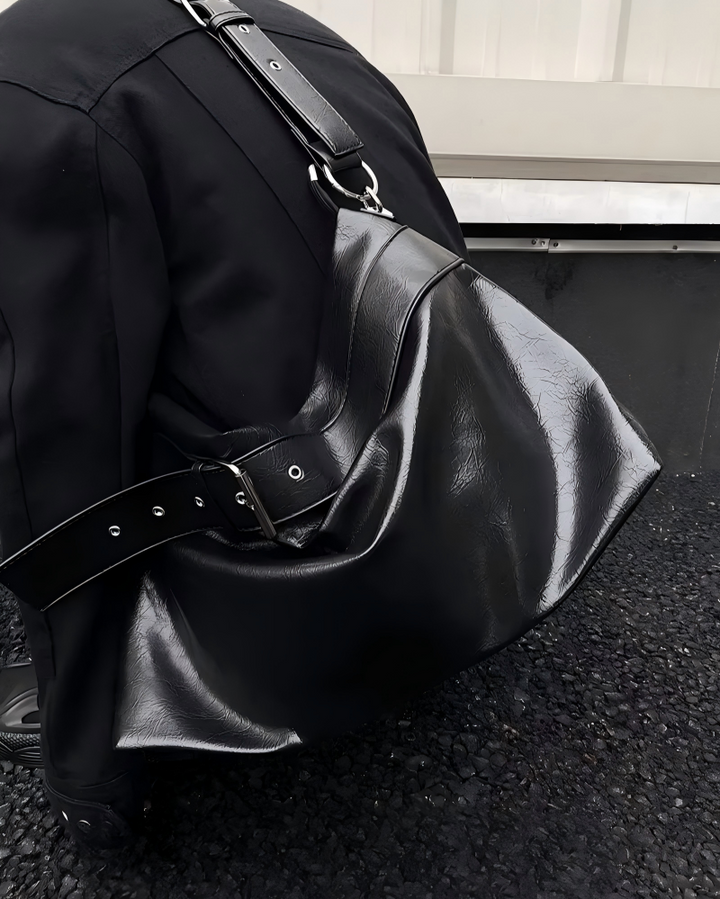 STEP BLOCK Ac081 Soft Leather Hobo Shoulder Bag