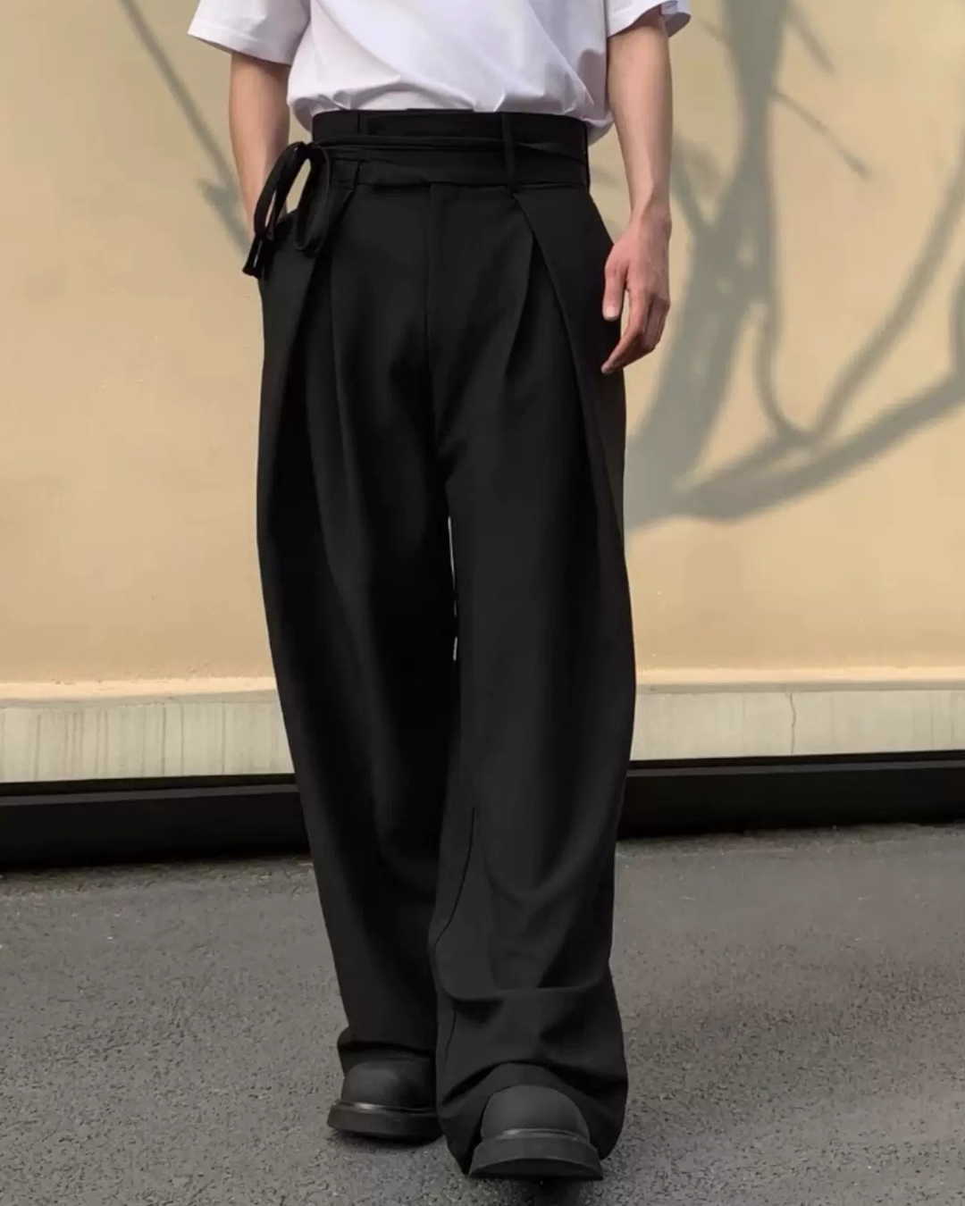 Front view of Pleated Wide Leg Trousers