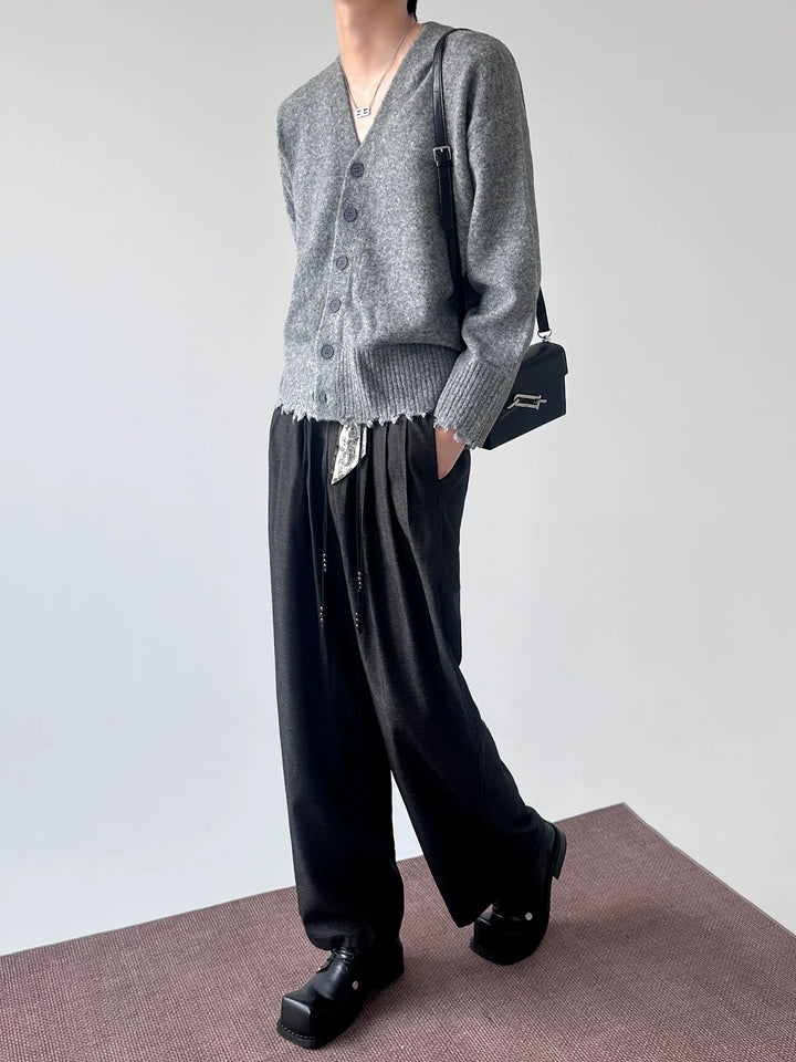 BRYNOR Distressed V-Neck Knit Cardigan product photo