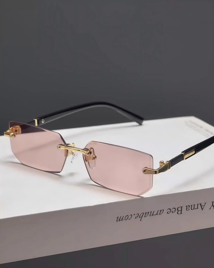 Front detail of Rimless Gradient Rectangle Sunglasses