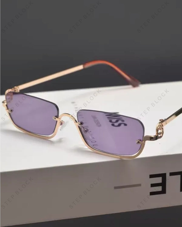 STEP BLOCK AC179 Slim Square Tinted Sunglasses 
