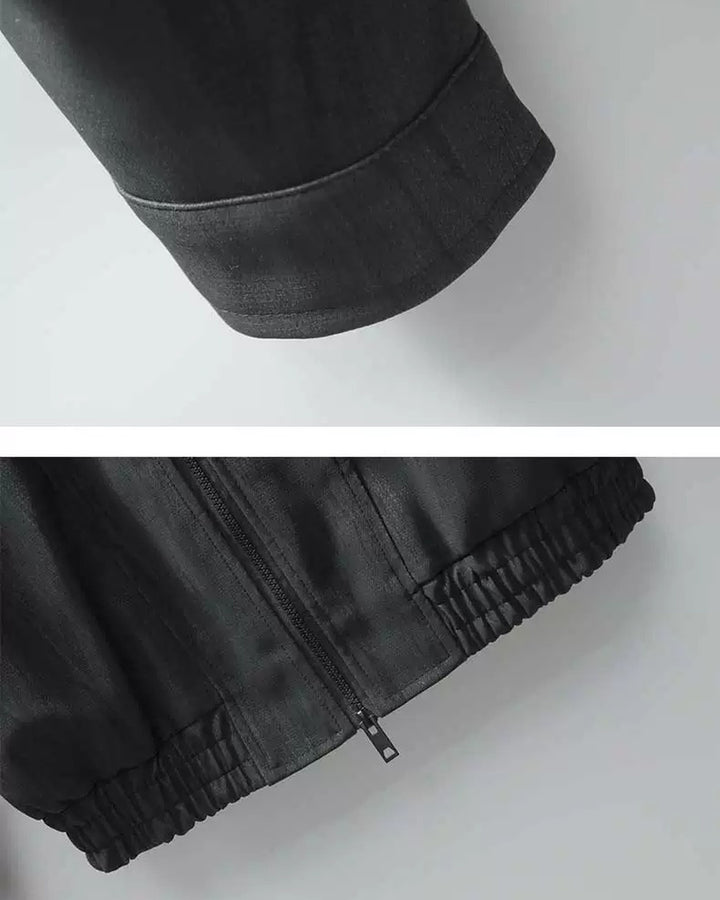 Additional product image of Washed Oversized Stand Collar Bomber Jacket
