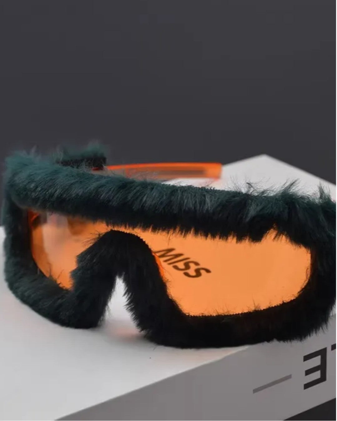 Front detail of Fluffy Fuzzy Y2K Sunglasses