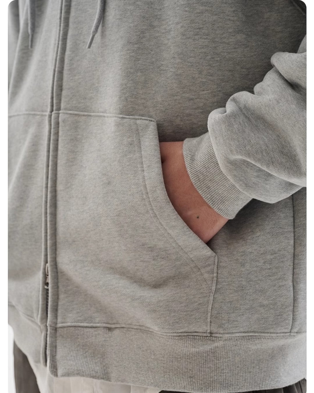 Front view of Minimalist Zip-Up Hoodie