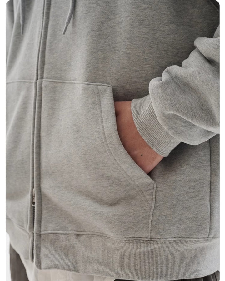 Front view of Minimalist Zip-Up Hoodie