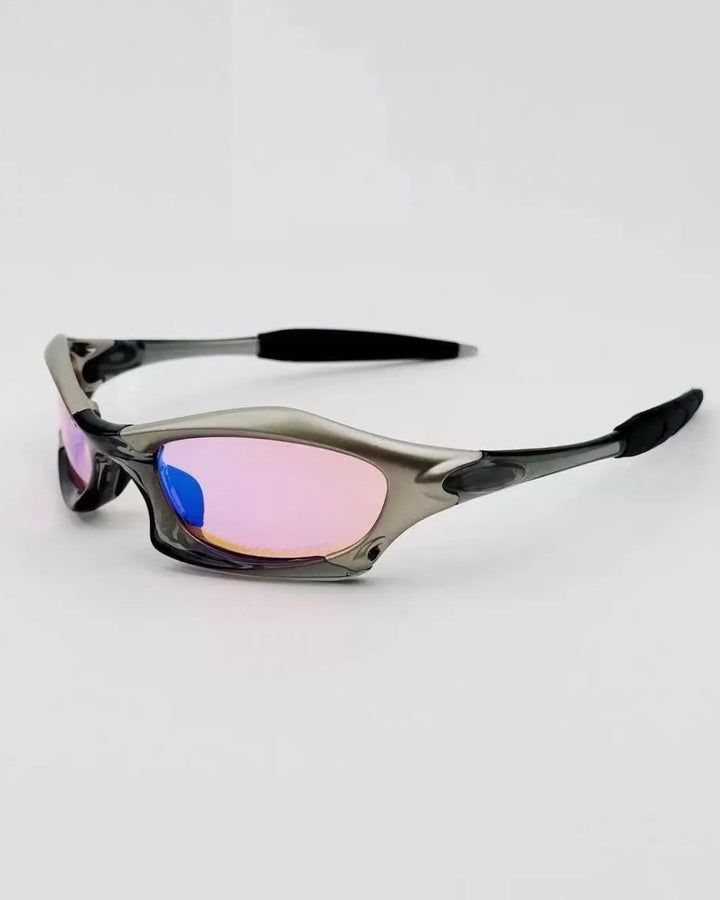 Close-up detail of Wrap-Around Y2K Sunglasses