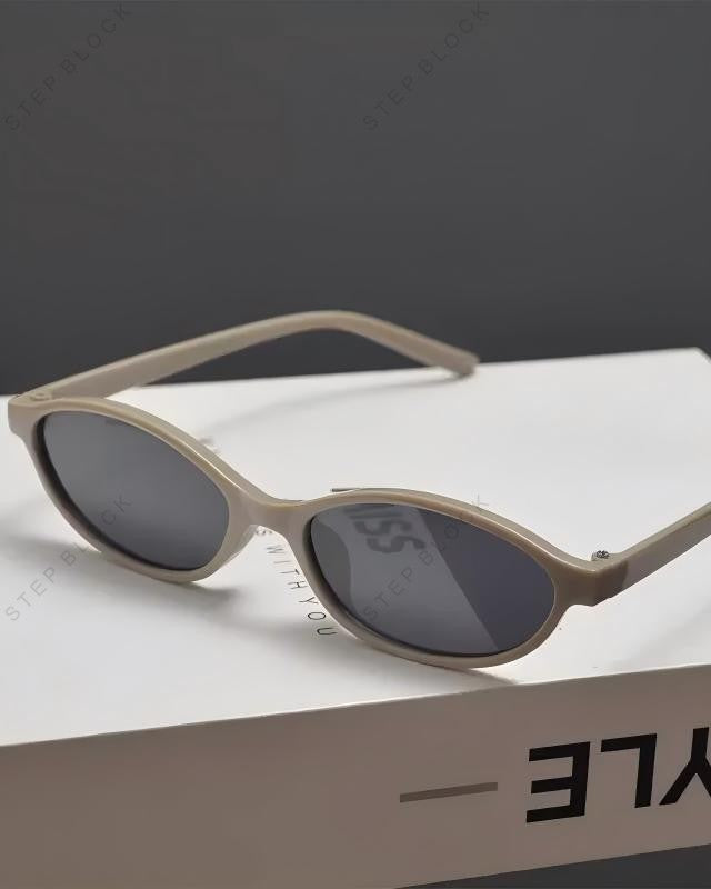 STEP BLOCK AC171 Retro Oval Slim Sunglasses