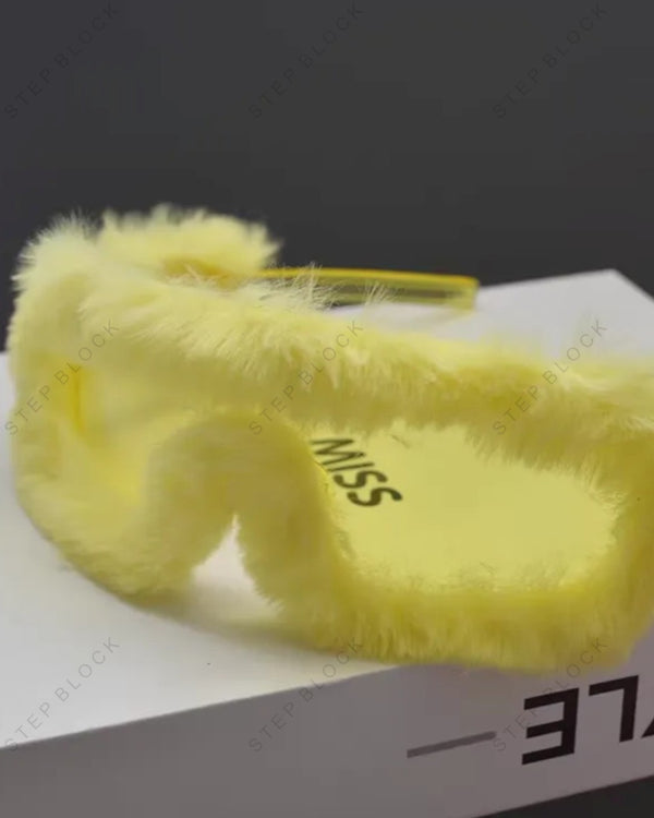 STEP BLOCK AC178 Fluffy Fuzzy Y2K Sunglasses 