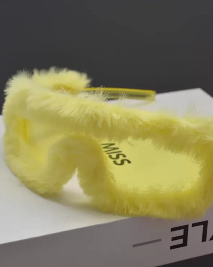 Close-up detail of Fluffy Fuzzy Y2K Sunglasses