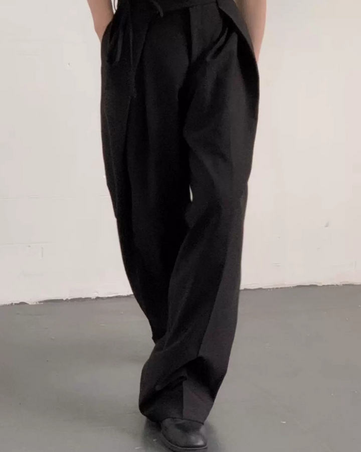 Close-up detail of Pleated Wide Leg Trousers
