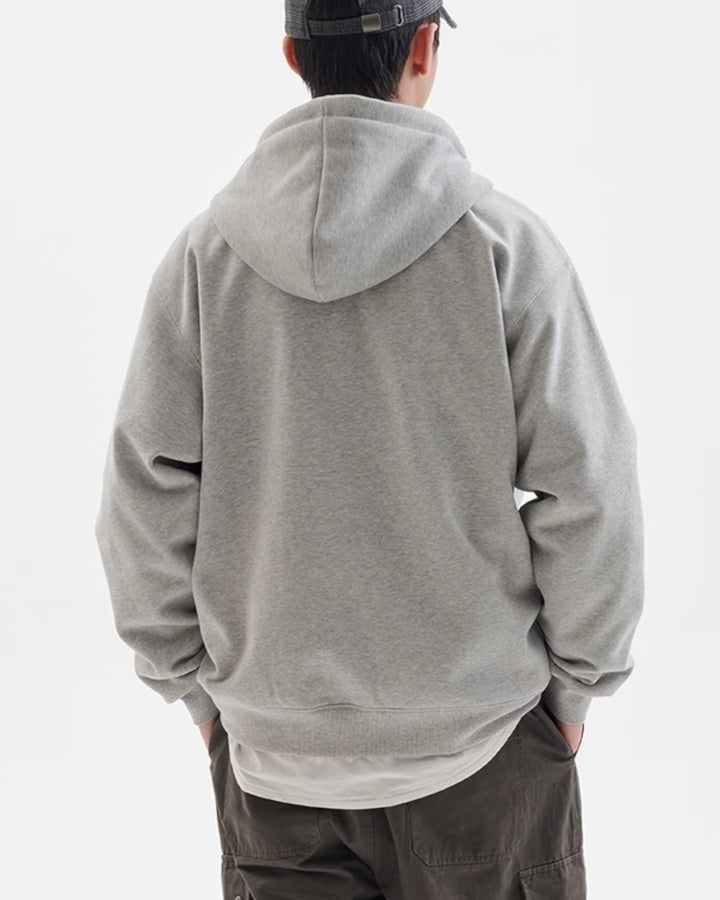Close-up detail of Minimalist Zip-Up Hoodie