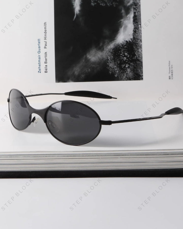 STEP BLOCK AC185 Oval Retro Sunglasses 