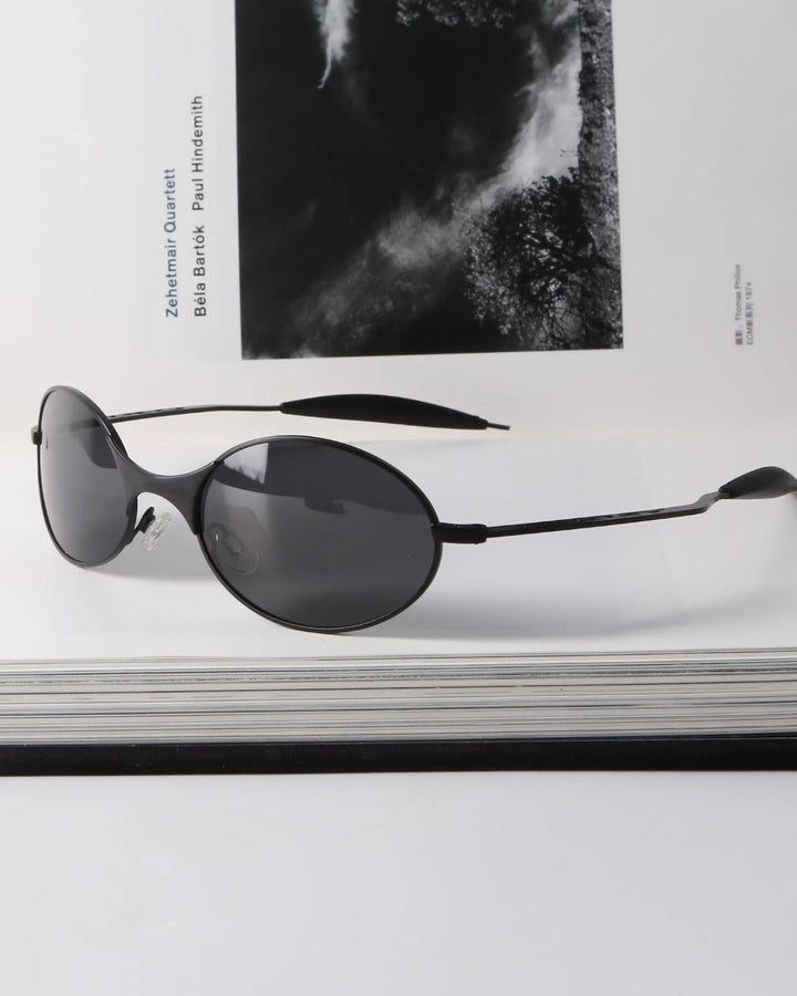 Close-up detail of Oval Retro Sunglasses