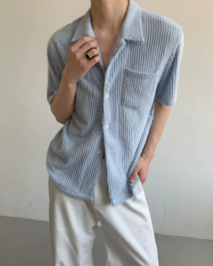 BRYNOR Crinkle Camp Collar Shirt product photo