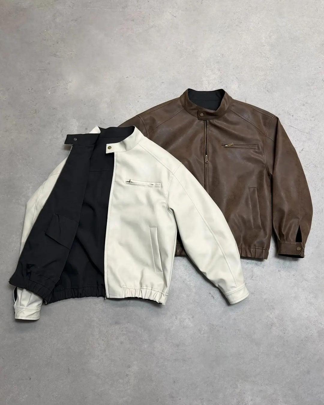 Front view of Minimalist Harrington Zip-Up Jacket
