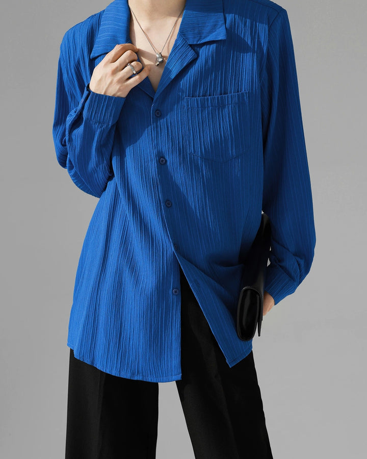 BRYNOR Crinkle Camp Collar Long Sleeve Shirt product photo