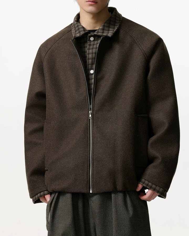 Additional product image of Plaid Contrast Lined Stand Collar Oversized Workwear Jacket