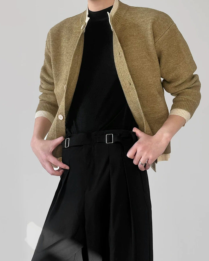 Lifestyle styling view of Contrast Trim Knit Cardigan