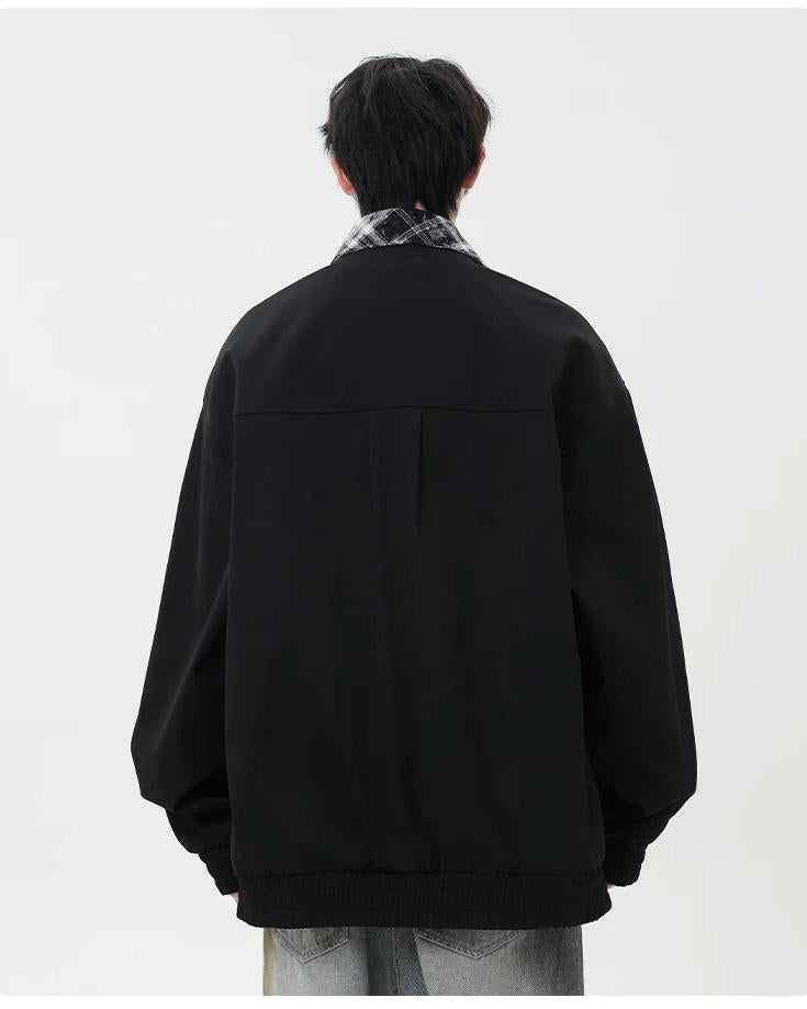 Additional product image of Plaid Lined Stand Collar Oversized Workwear Jacket