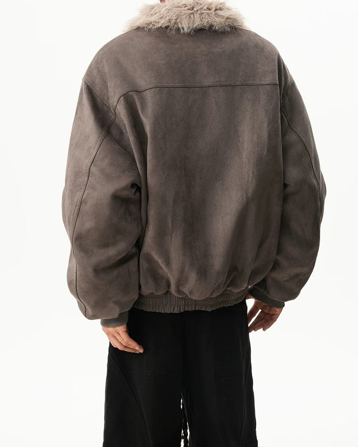 Additional product image of Reversible Shearling Lined Ribbed Collar Bomber Jacket