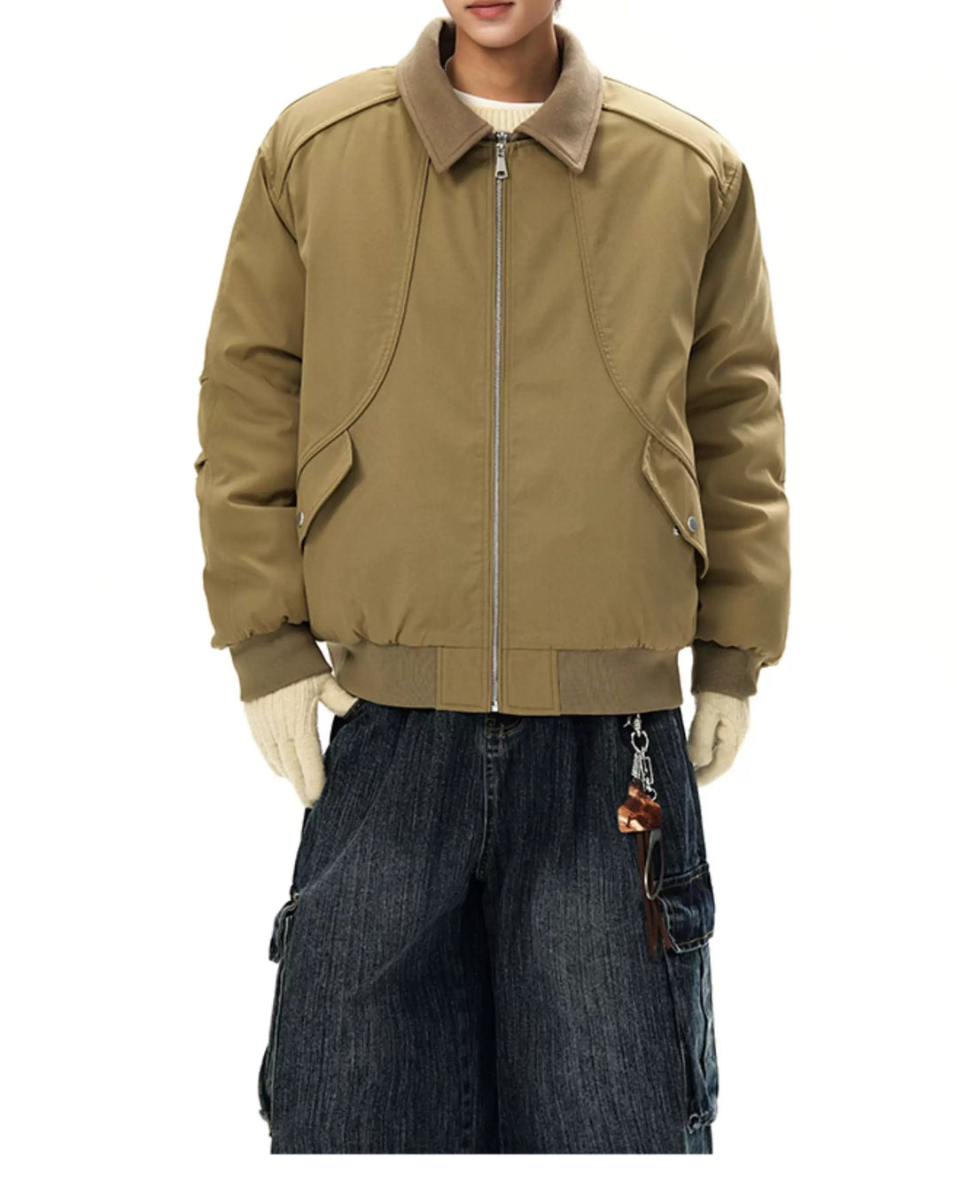 Additional product image of Shearling Collar Water-Resistant Workwear Bomber Jacket