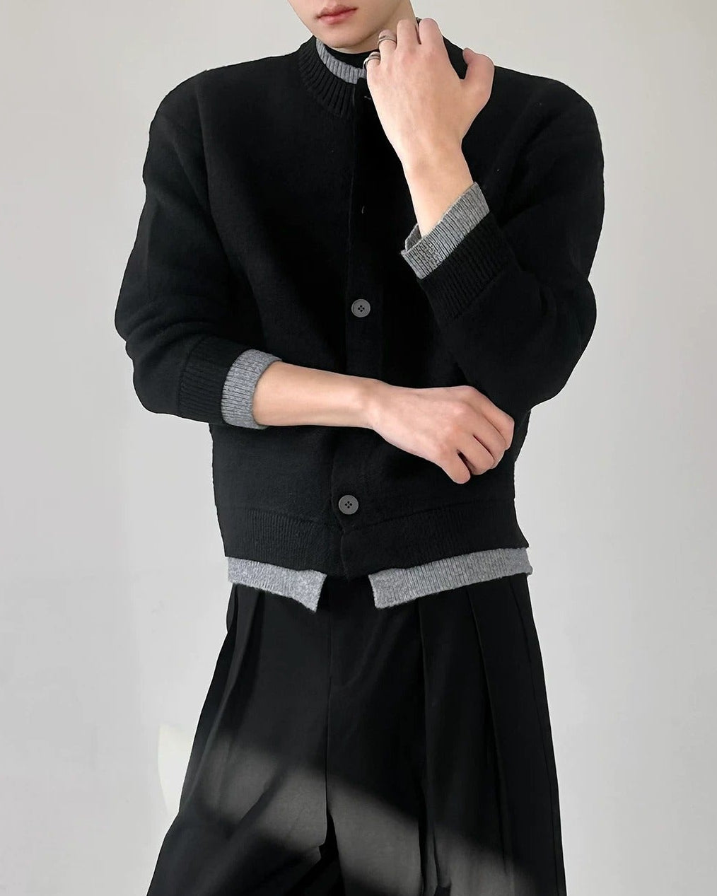 Additional product image of Contrast Trim Knit Cardigan