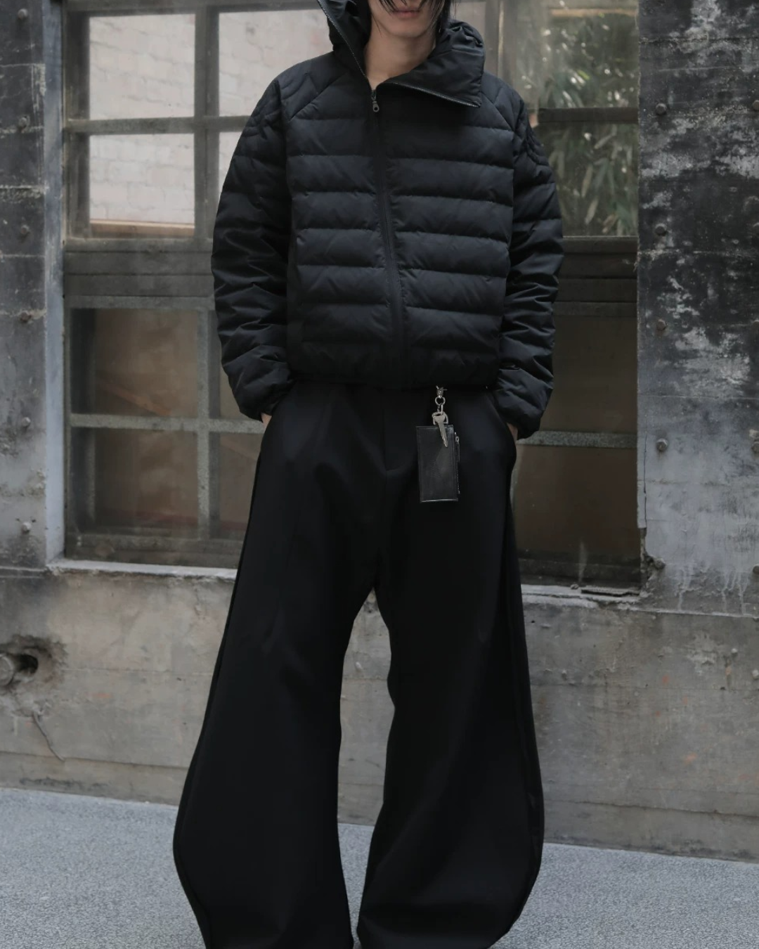 Lifestyle styling view of Lightweight Hooded Puffer Jacket