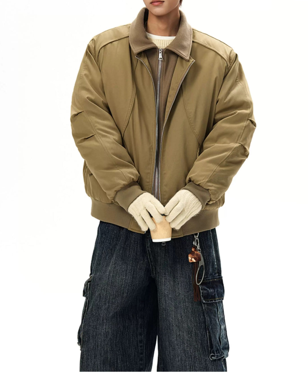 Additional product image of Shearling Collar Water-Resistant Workwear Bomber Jacket