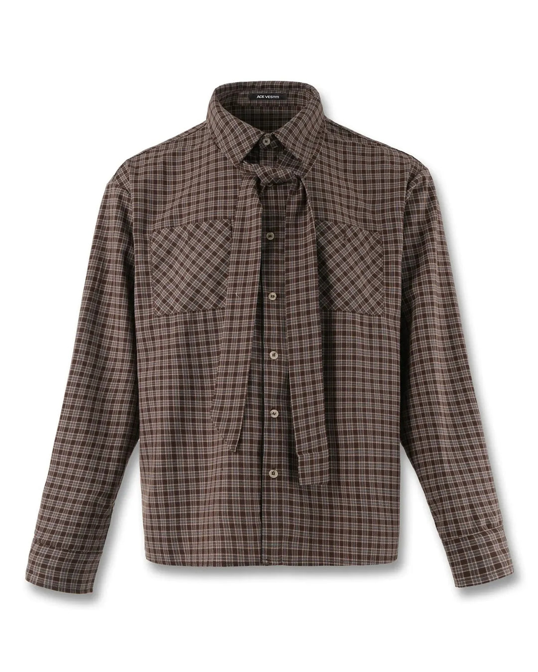 Lifestyle styling view of Checkerboard Neck Tie Shirt