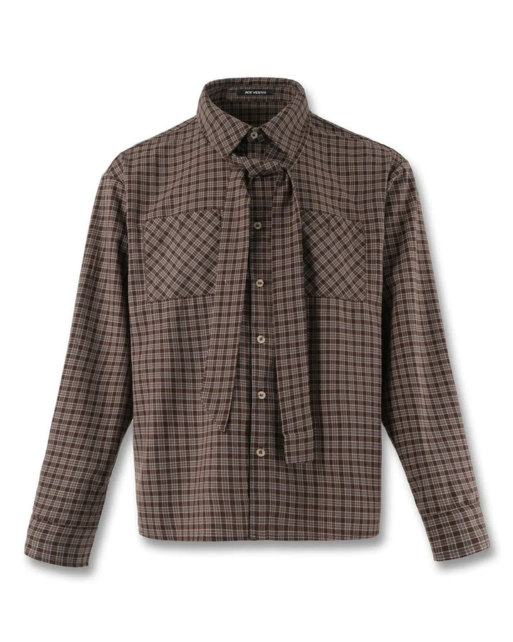 Lifestyle styling view of Checkerboard Neck Tie Shirt