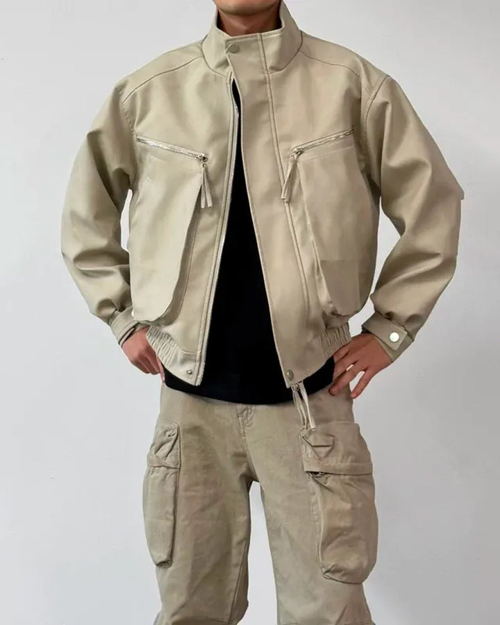 Additional product image of Washed Multi-Zipper Flight Jacket