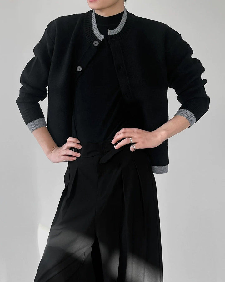 Additional product image of Contrast Trim Knit Cardigan