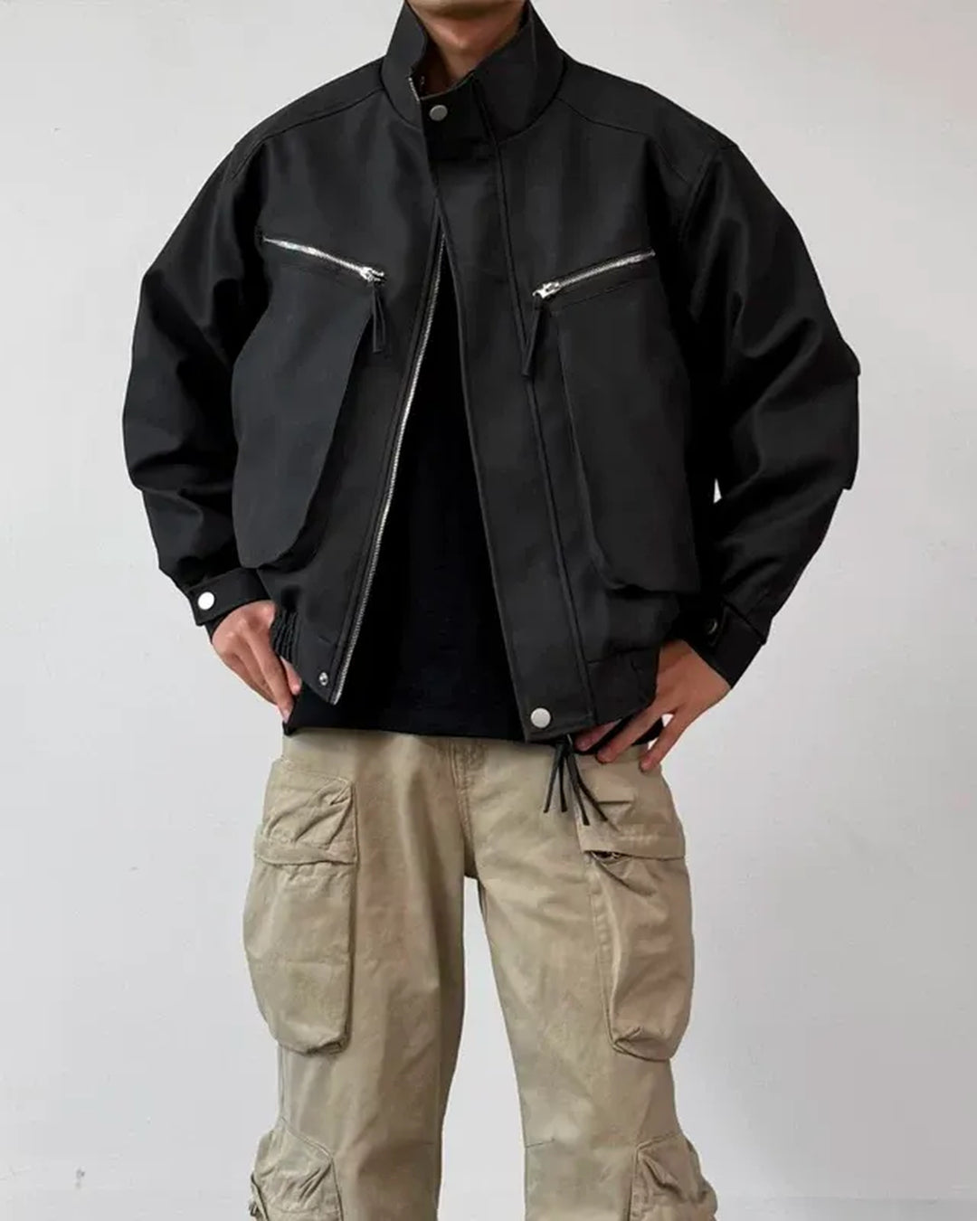 Additional product image of Washed Multi-Zipper Flight Jacket