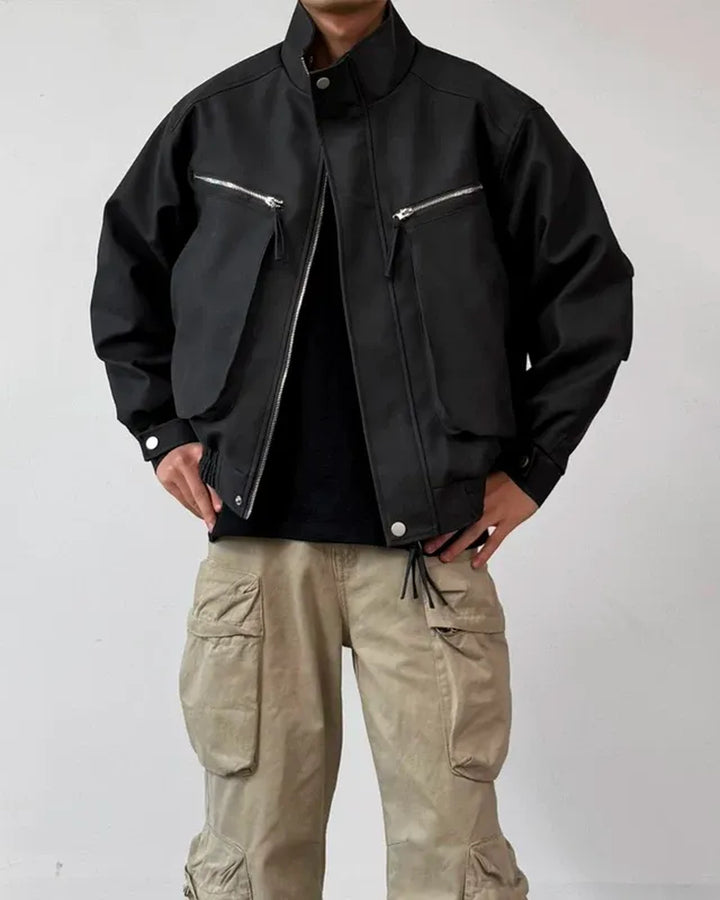 Additional product image of Washed Multi-Zipper Flight Jacket