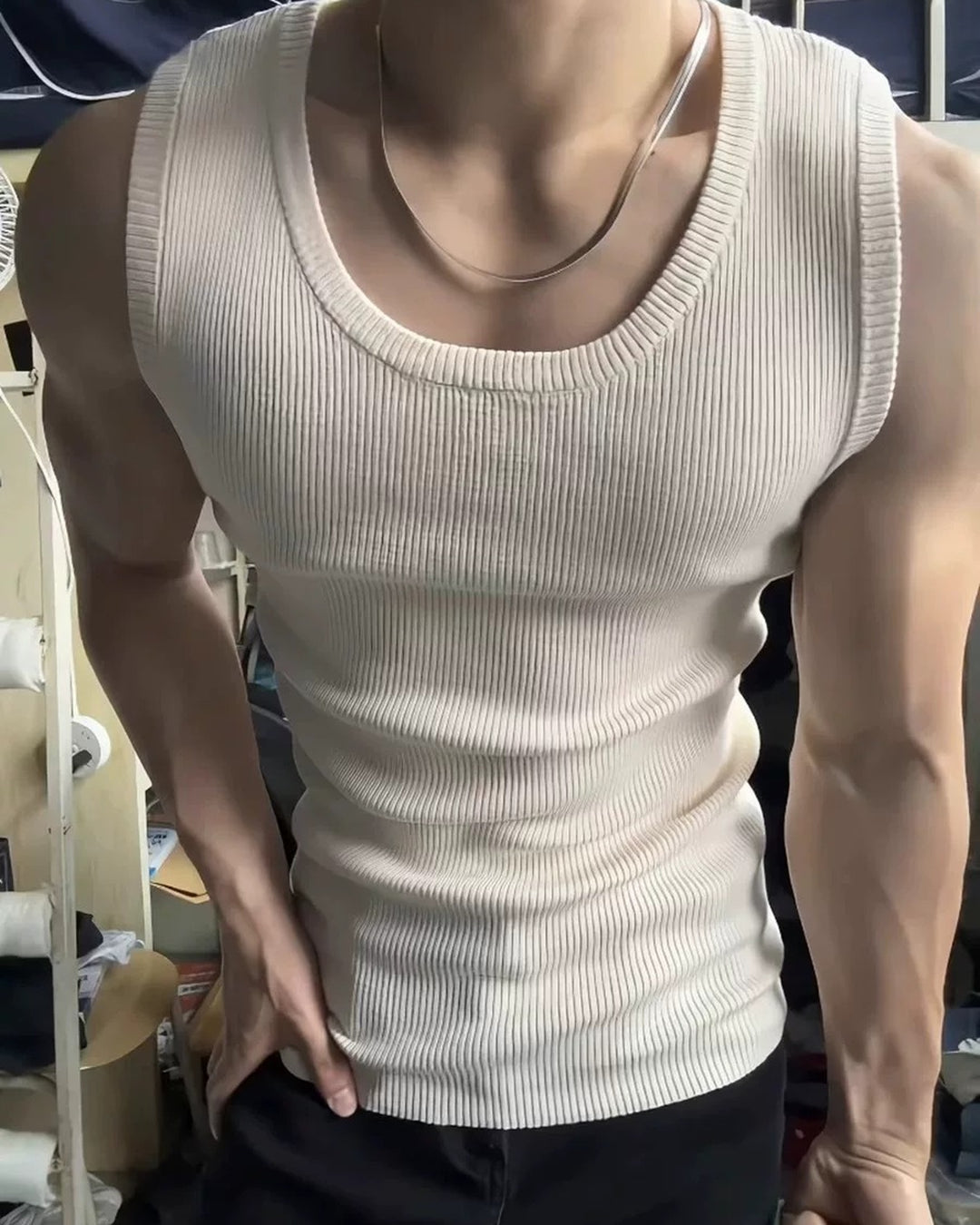 Additional product image of Ribbed Knit Slim Fit Tank Top
