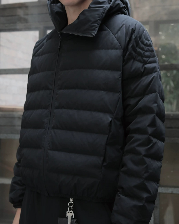 Close-up detail of Lightweight Hooded Puffer Jacket