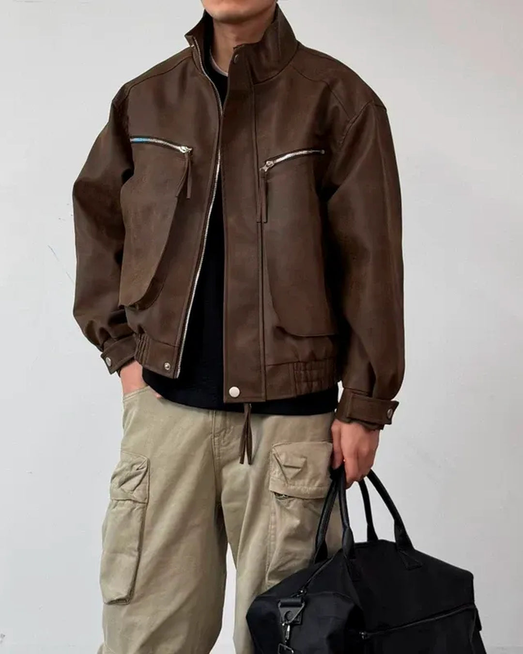 Additional product image of Washed Multi-Zipper Flight Jacket