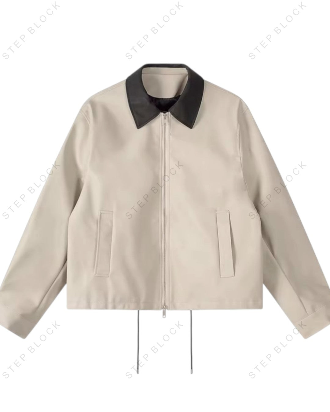 STEP BLOCK ST011 Contrast Collar Washed Workwear Jacket