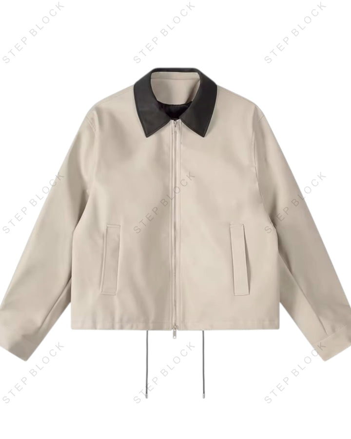 STEP BLOCK ST011 Contrast Collar Washed Workwear Jacket