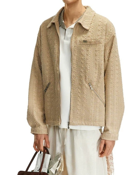 Additional product image of Textured Camp Collar Harrington Jacket