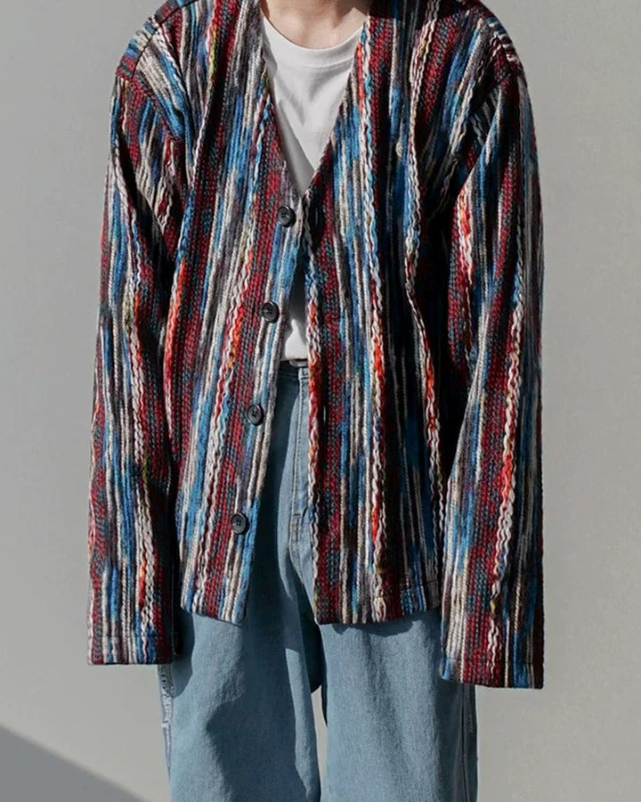 Front view of Abstract Textured Open Shirt