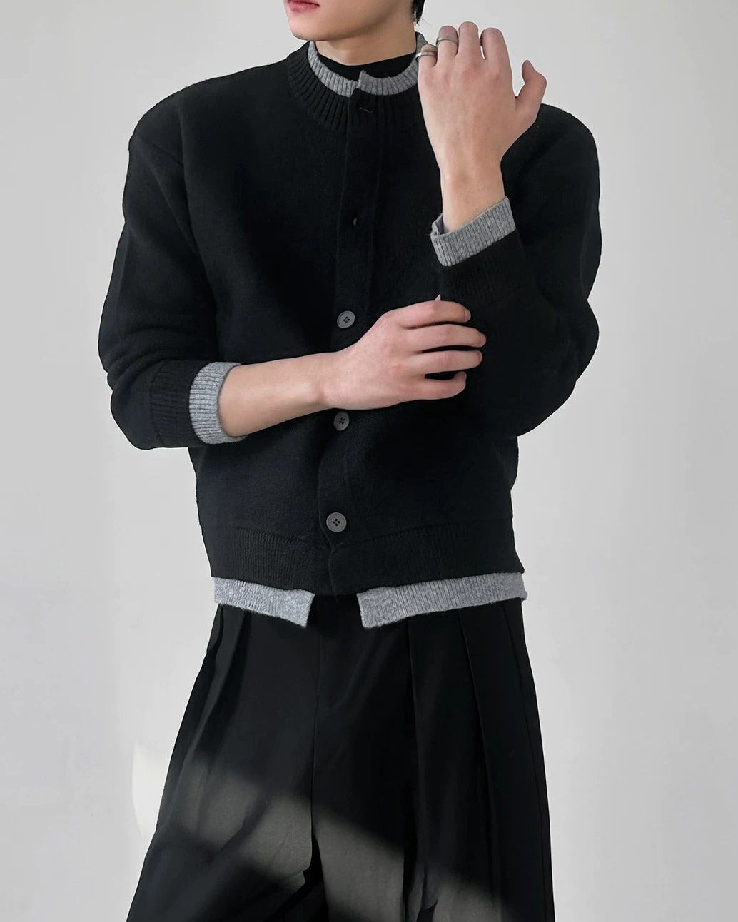 Additional product image of Contrast Trim Knit Cardigan