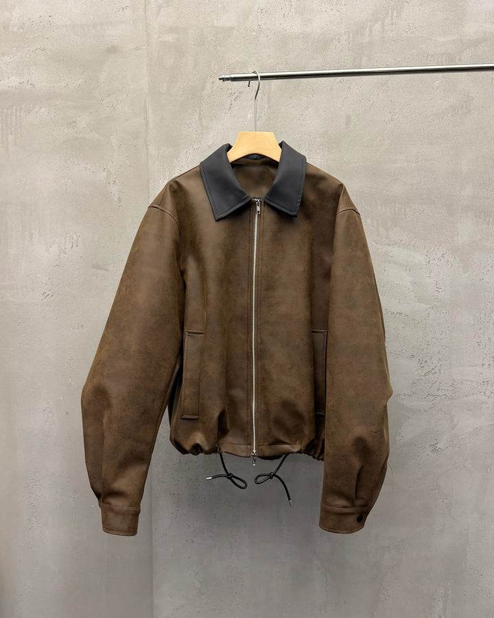 Lifestyle styling view of Contrast Collar Harrington Jacket