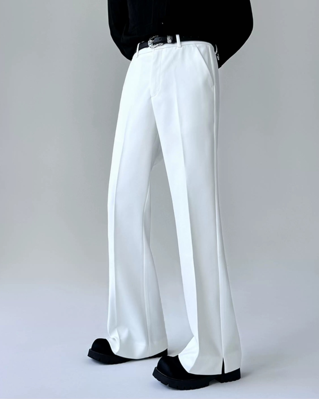 Close-up detail of Minimalist Wide Leg Casual Pants