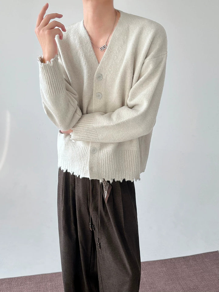 Additional product image of Distressed V-Neck Knit Cardigan