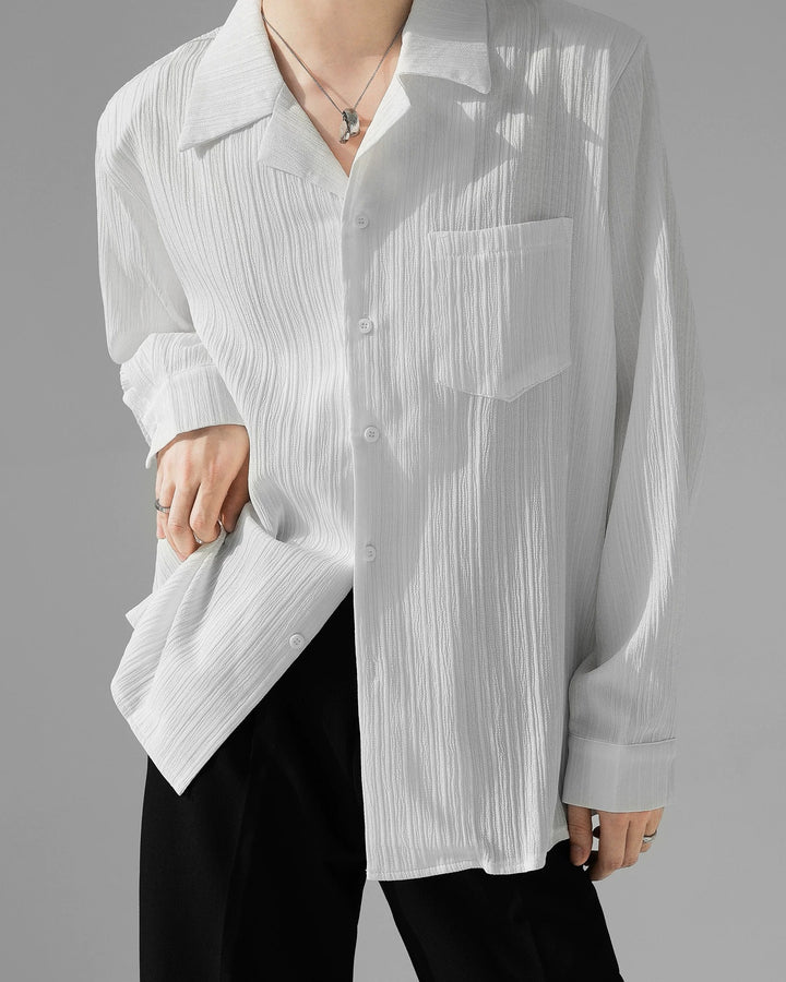 Additional product image of Crinkle Camp Collar Long Sleeve Shirt