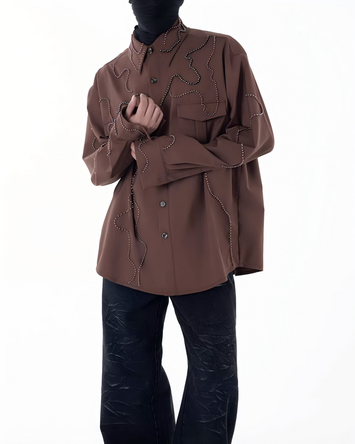 STEP BLOCK MT535 Contrast Stitch Long-Sleeve Shirt