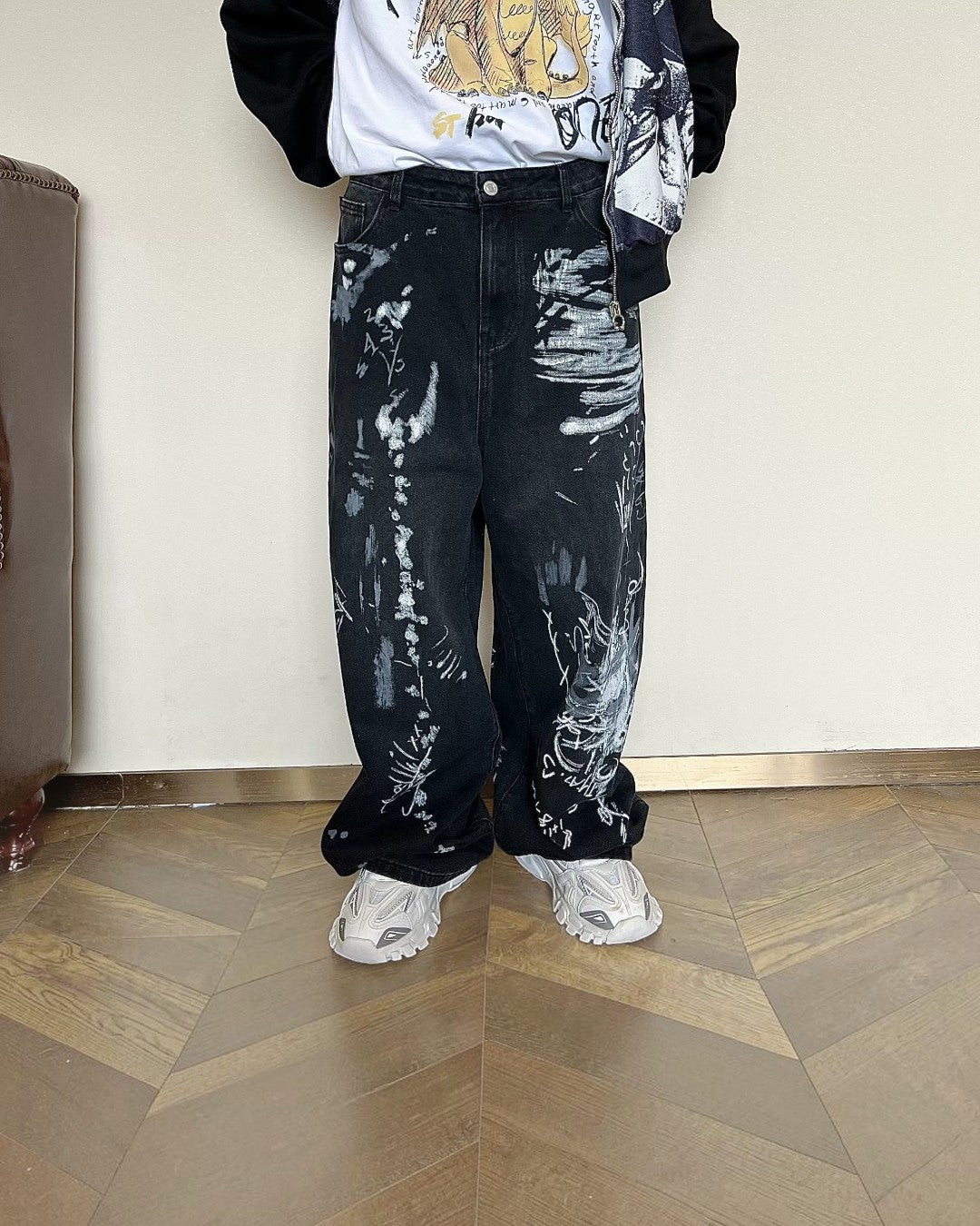 Additional product image of Graffiti Print Wide Leg Pants